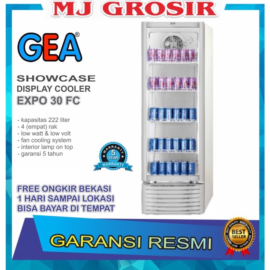 SHOWCASE GEA EXPO 30 FR DISPLAY COOLER KULKAS MINUMAN LOW WATT NEW