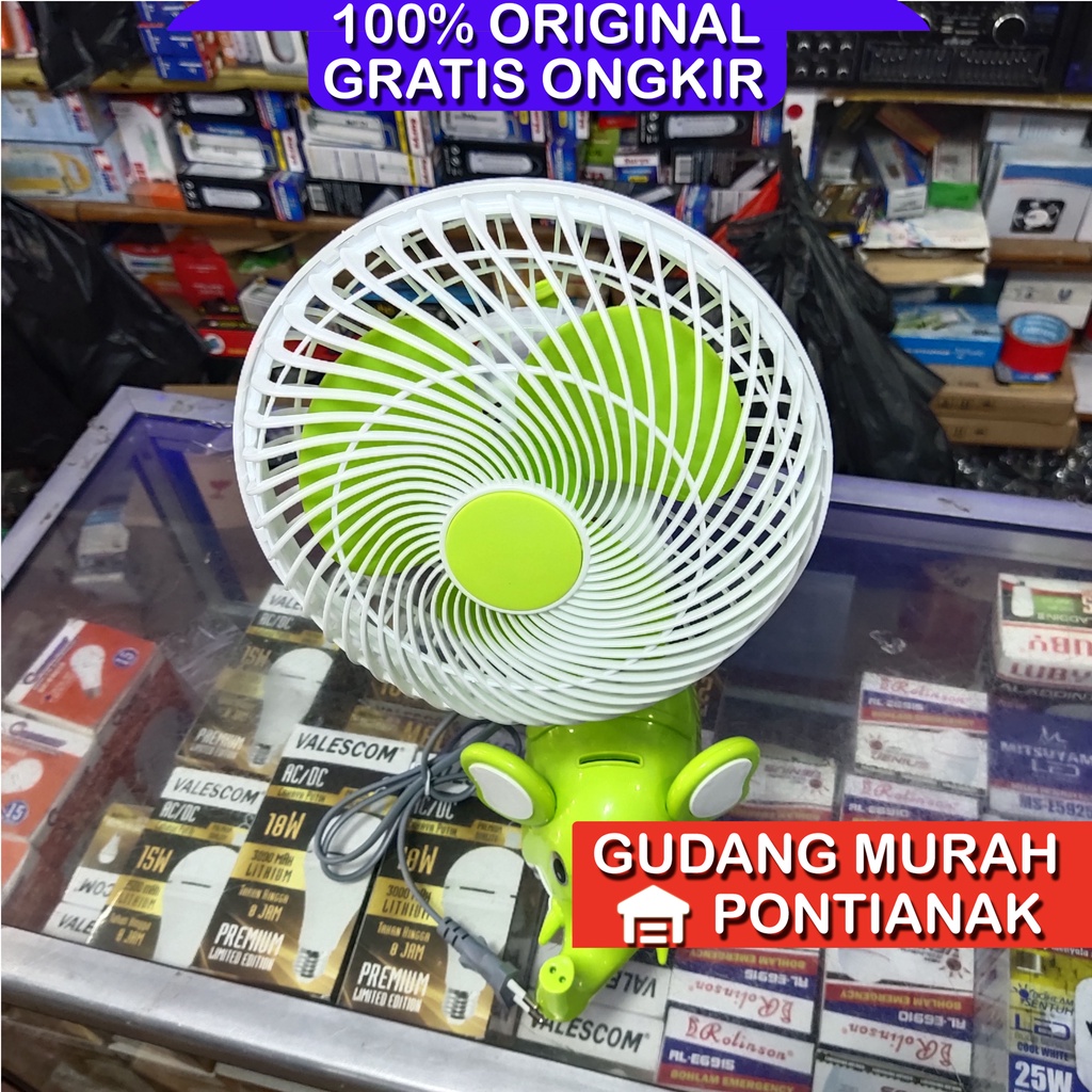 Kipas angin karakter Gajah Elephant / Desk fan Gajah Hijau Bisa MENOLEH YUNDAI