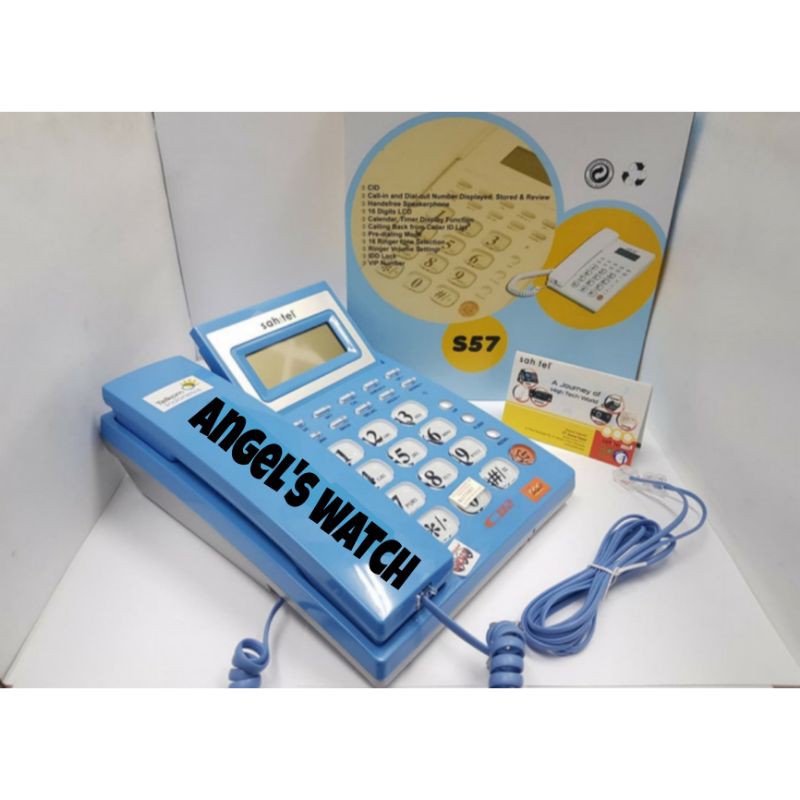 angelswatch telepon garansi resmi sahitel S57 biru original sahitel telepon kabel murah
