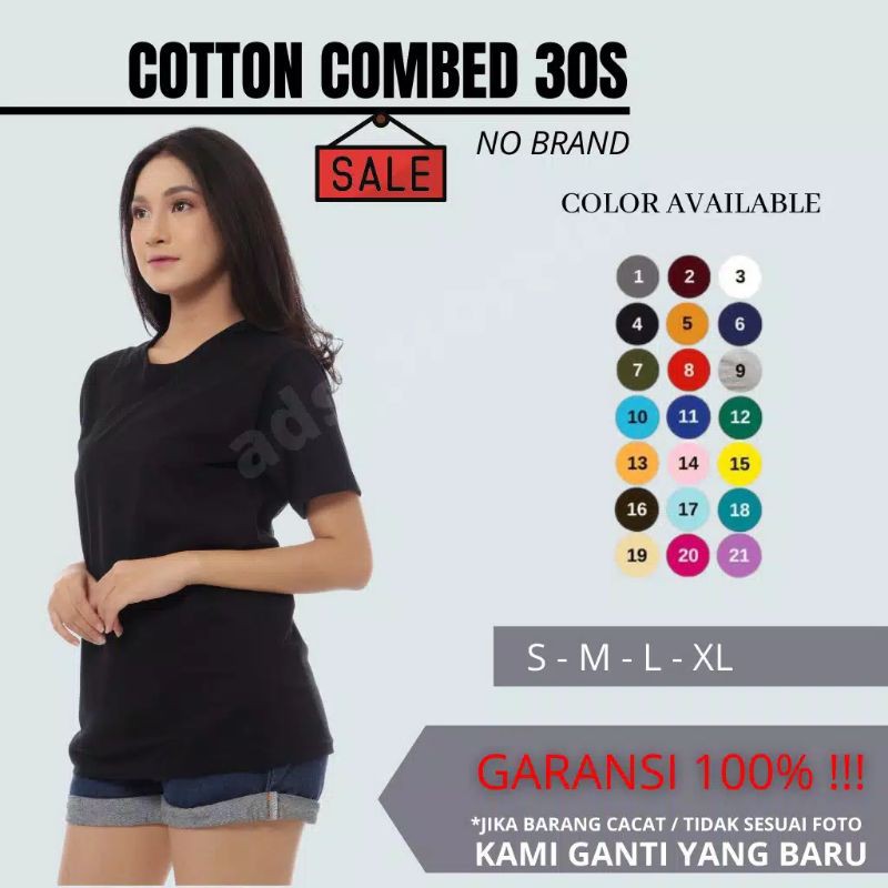KAOS POLOS WANITA LENGAN PENDEK COTTON COMBED