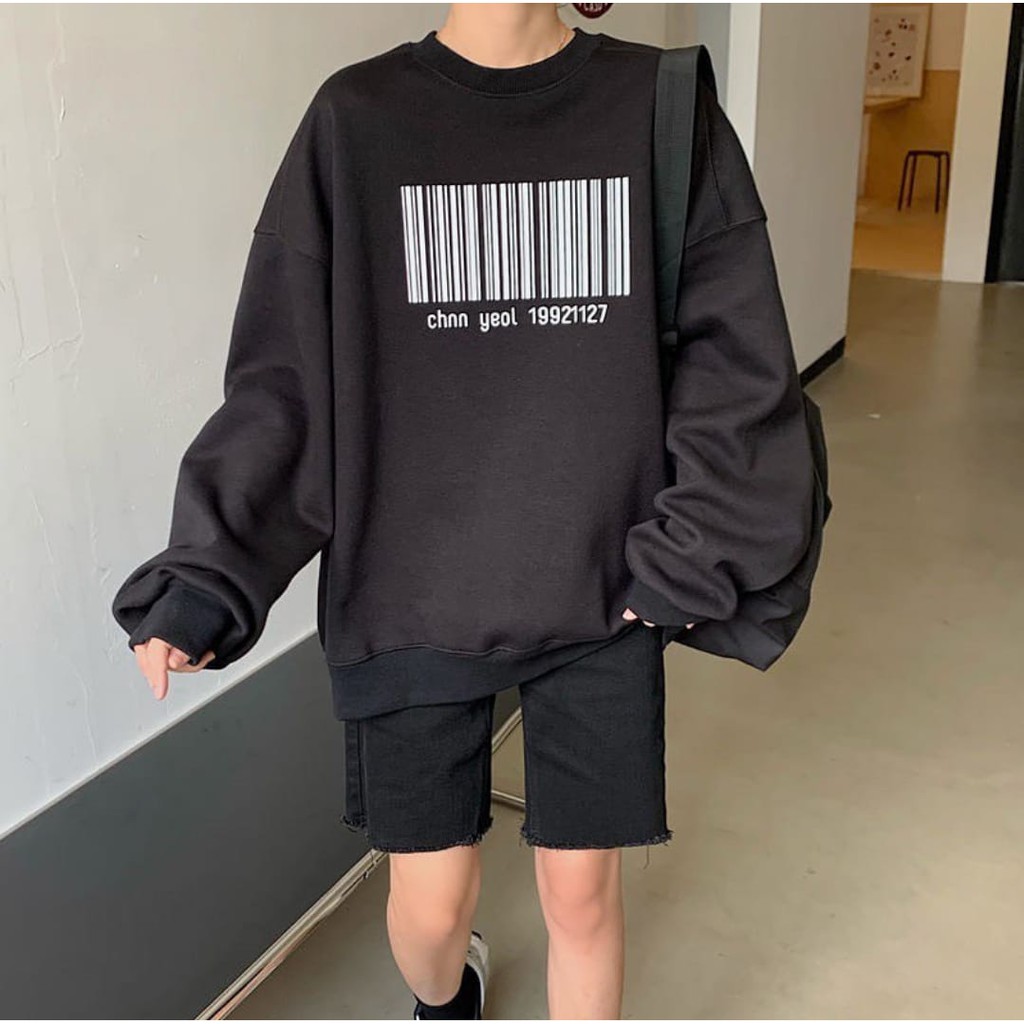 CREWNECK BARCODE SWEATER OVERSIZE - SWEETSHIRT SWEATER WANITA-4