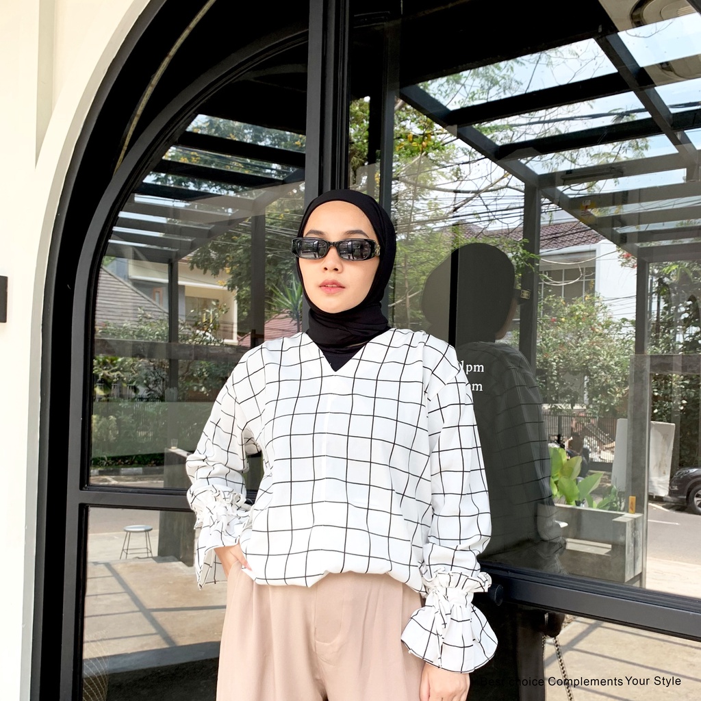 Stevia Shirt Basik Atasan Kemeja Wanita By Mahyra