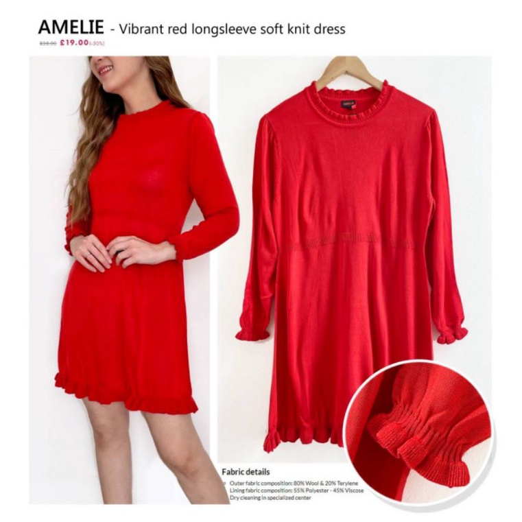 Ameli* Vibrant longsleeve soft knit dres