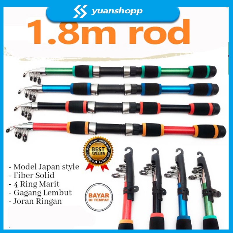 joran pancing fiber solid 120cm 180cm Fishing Rod