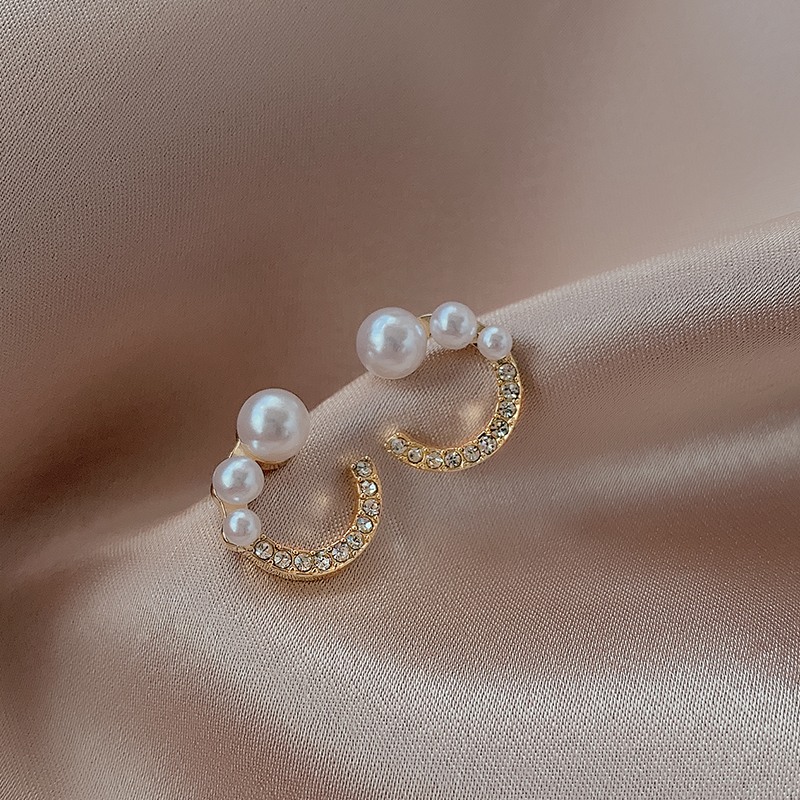 Anting Stud S925 Sterling Silver Aksen Mutiara Gaya Korea Untuk Perempuan