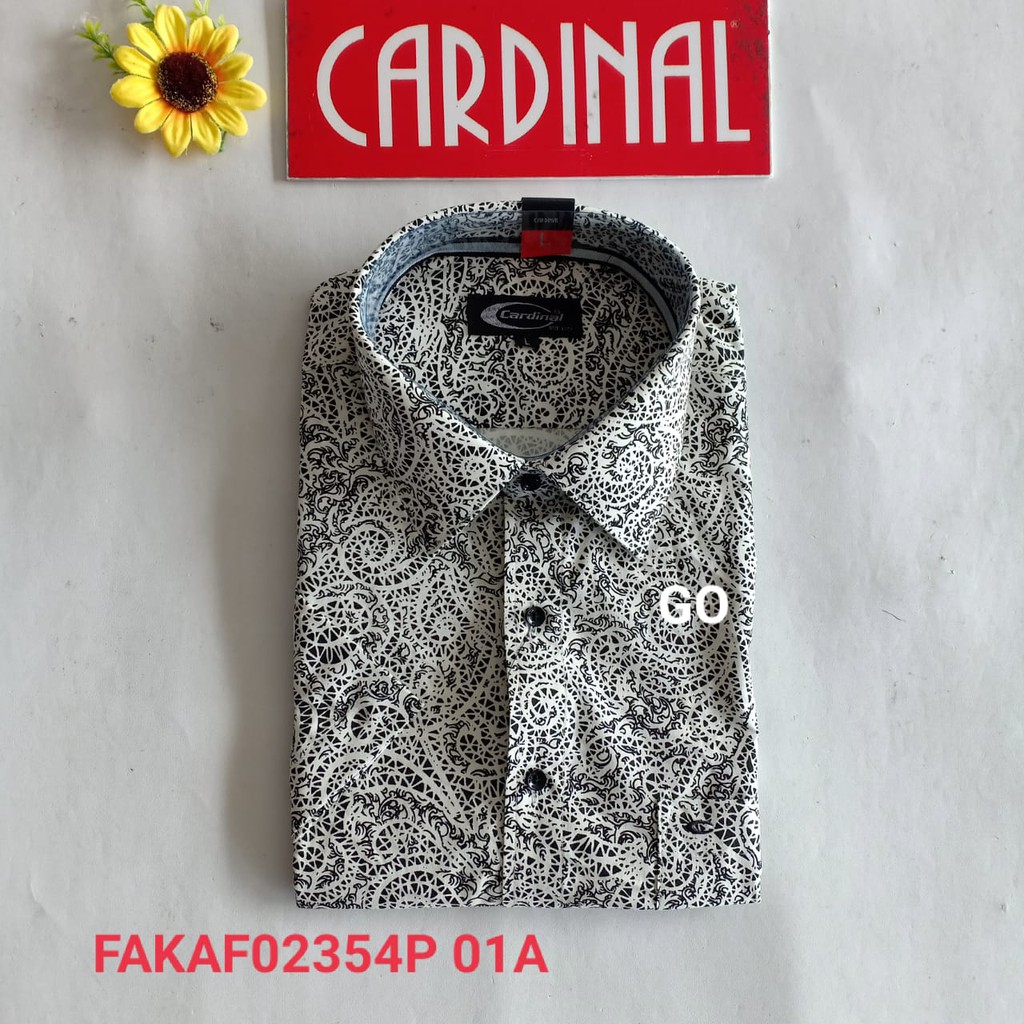 gof M-L CARDINAL KEMEJA BATIK FORMAL Pakaian Pria Atasan Kemeja Hem Slimfit Lengan Pendek KFP