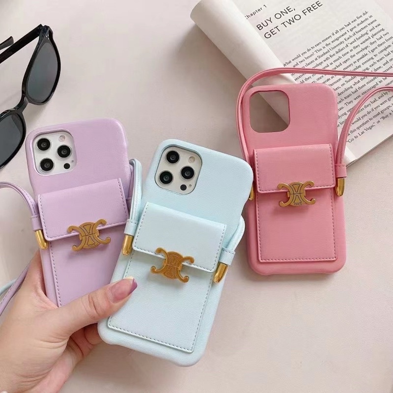 Burberrry case Lanyard Sling Case Pastel Iphone 14 Pro Max 14 Plus 13 Pro Max X Xs Xr XsMAX 11 11Pro 11ProMax 12 12Pro 12ProMax 13pro 13promax