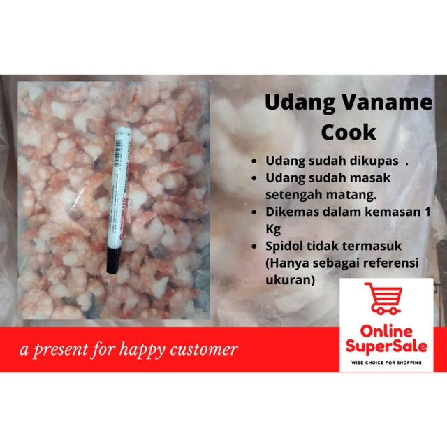 

Udang Vaname cook kupas setengah matang ( 1 kg )