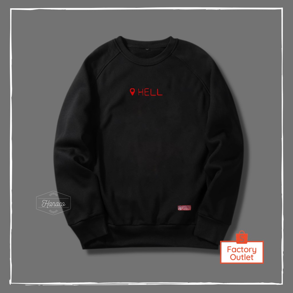 Crewneck Wanita PRia Motif Cut Simpel Black Edition Ukuran M L XL XXL