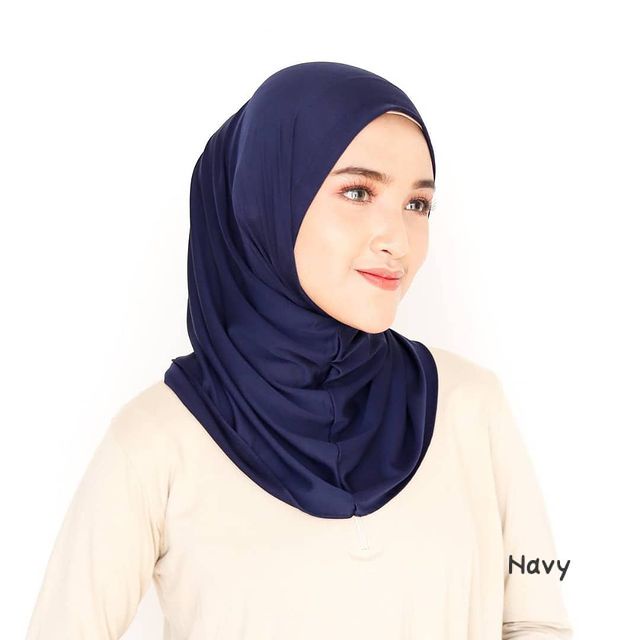 Bergo instan sport / jilbab instan olahraga / Bergo Jersey-Navy