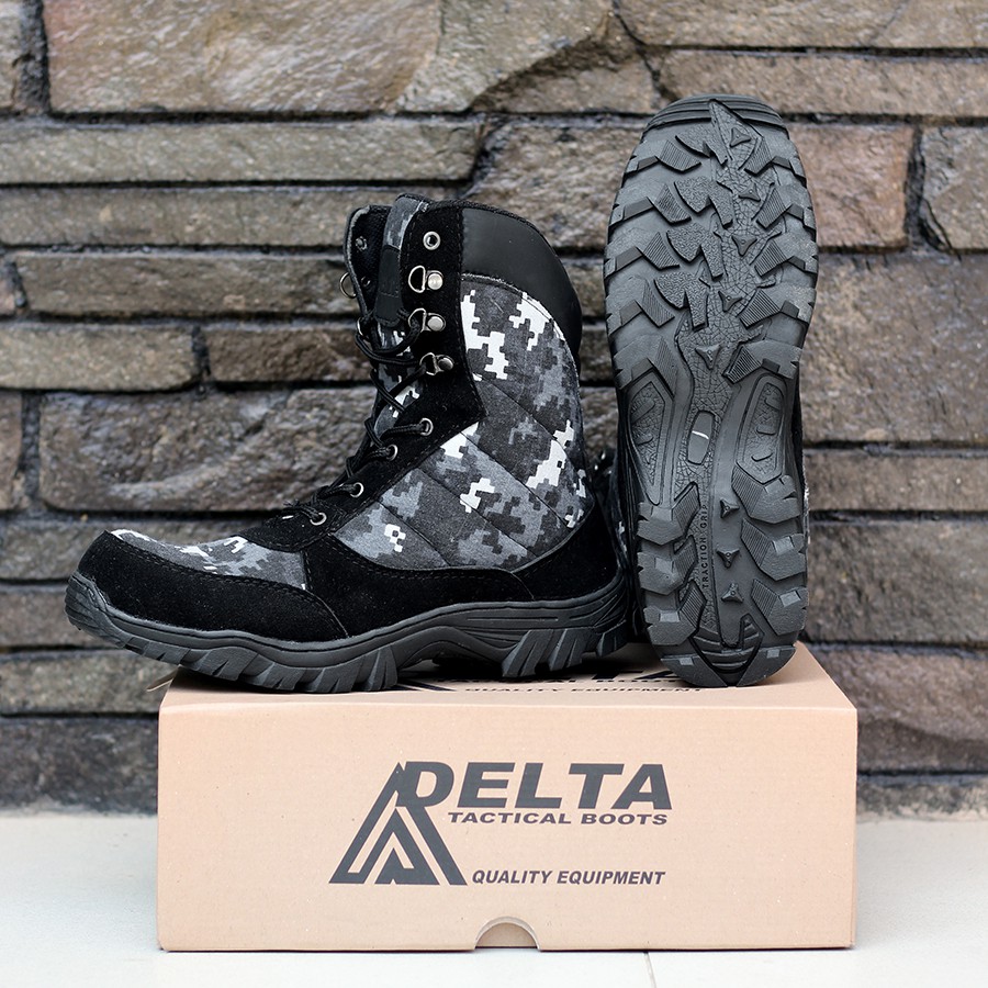 COD !!! Sepatu Pria Dlt Cordura Tactical Army Hitam High 8 Inc Boots Safety Hiking