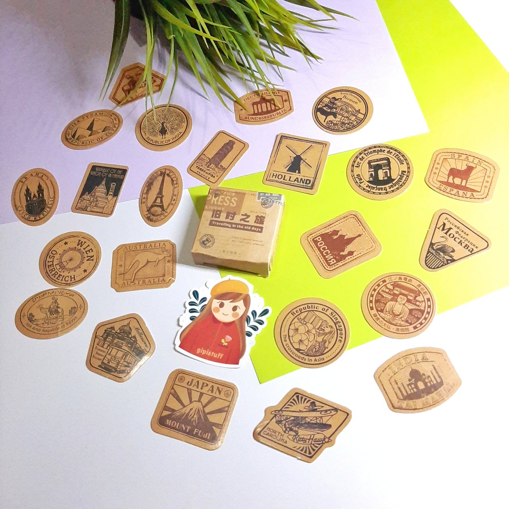 

GIPISTUFF 45 Lembar Stiker Kertas Sticker Set Motif Vintage Untuk Scrapbook Journal
