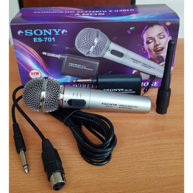 MIC SONY/MICROPHONE SONY BS-701 BISA KABEL DUA FUNGSI WIRELESS