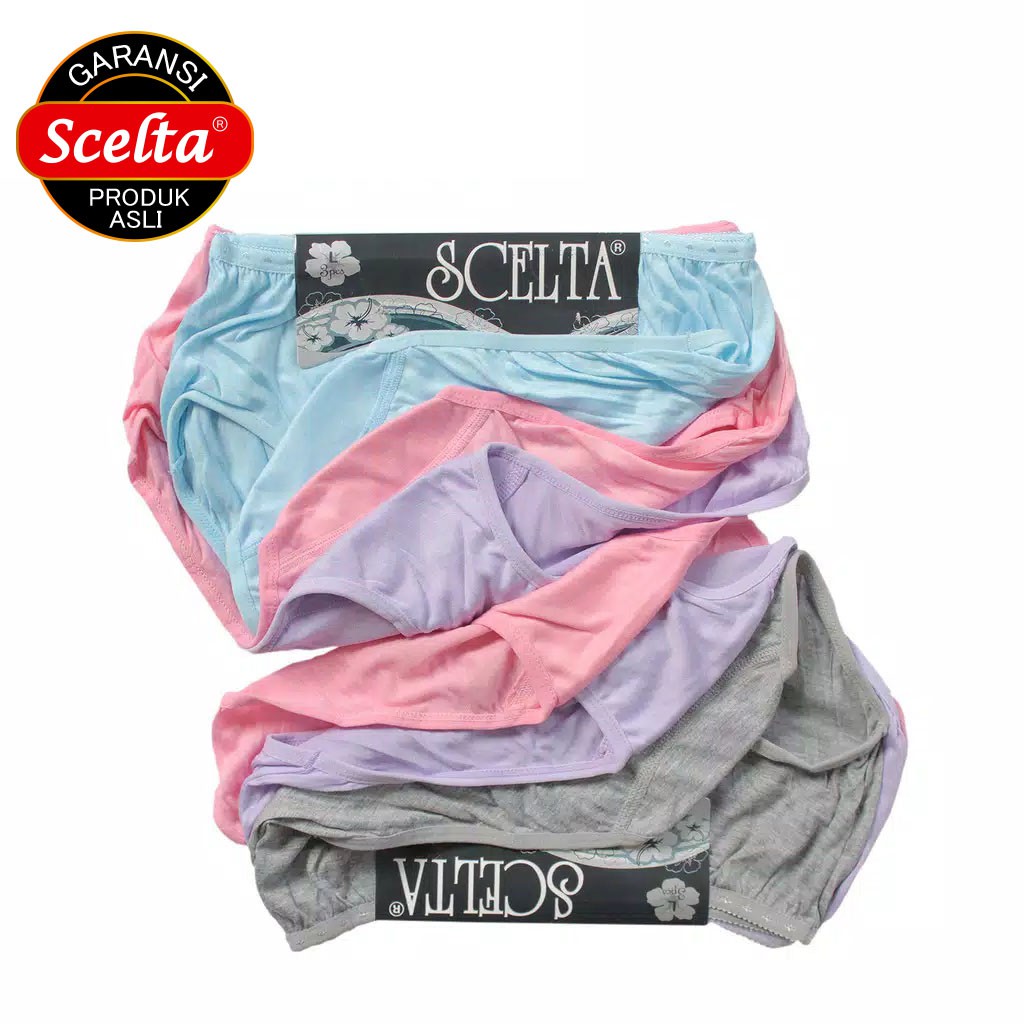 ( 3 pcs ) Cd Celana dalam paket Polos Lembut Maxi Model Scelta dan Grape Ori