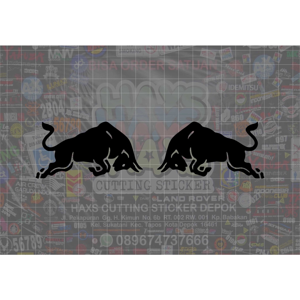 Cutting Sticker Logo Red Bull Sepasang Ukuran 7,5 Cm