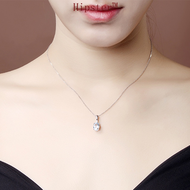 Hot Sale Light Luxury Natural Blue Crystal Pendant Fashion Short Necklace