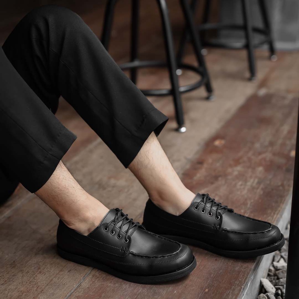 MORRIS BLACK ORIGINAL x ARF Sepatu Formal Hitam Tali Pria Pantofel Kerja Kantor Dinas Resmi Guru Kantoran Pesta Pernikahan Kondangan Nikah Undangan Wedding Wisuda Kuliah Modern Casual Derby Oxford Semi Kulit Premium Footwear Keren Terbaru Kekinian Branded