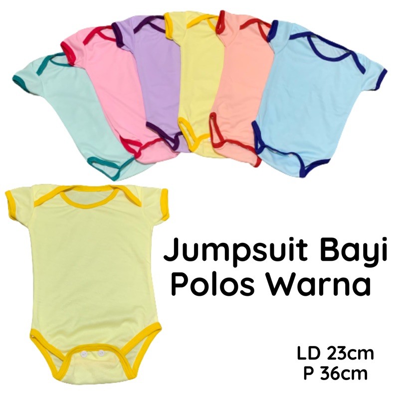 Jumper Bayi Segitiga / Jumpsuit Bayi Katun Polos Warna