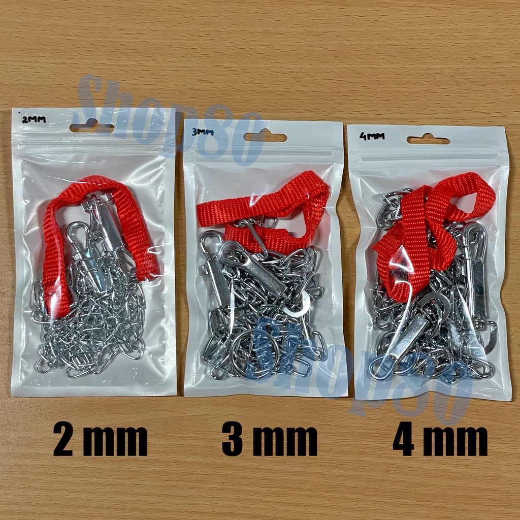 Rantai Kalung Anjing Besi Stainless Tali Tuntun Dog Chain Leash Rante Kecil 2mm Sedang 3mm Besar 4mm