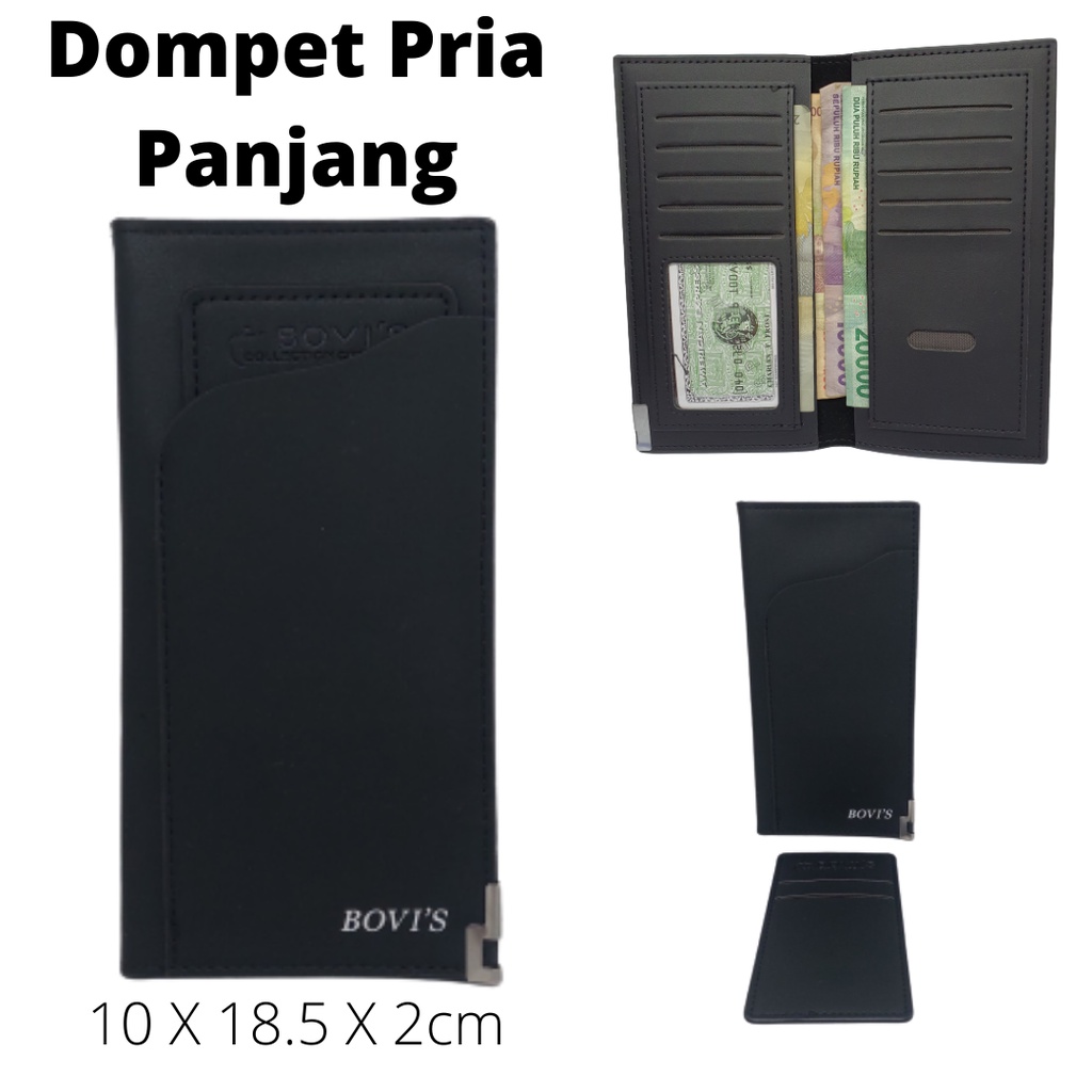 Dompet Pria Panjang Import Polos Tipis Original Branded Bovis Harga Murah Kualitas Terbaik Bahan Premium Berkualitas