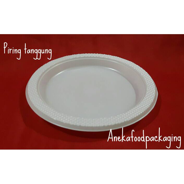 Piring plastik putih susu uk. tanggung