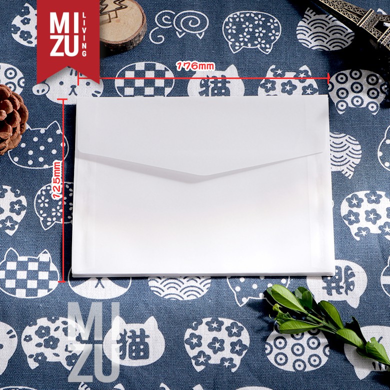 MIZU TEGAMI SET Envelope Washi Craft Paper Amplop Kalkir Kertas Serat Tradisional