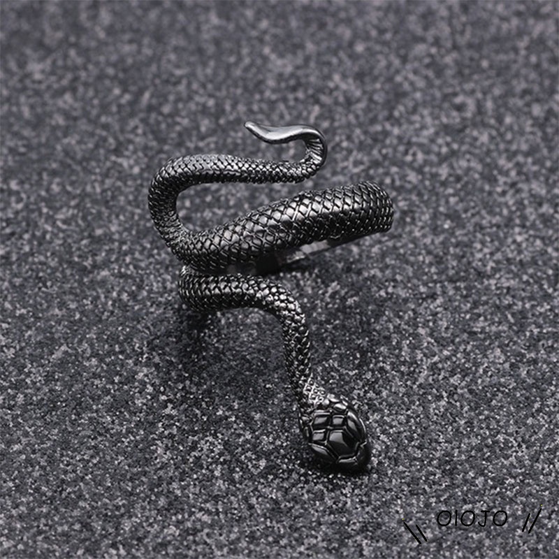 Cincin Pria / Wanita Desain Ular Adjustable Gaya Punk Untuk Pesta / Hadiah - ol