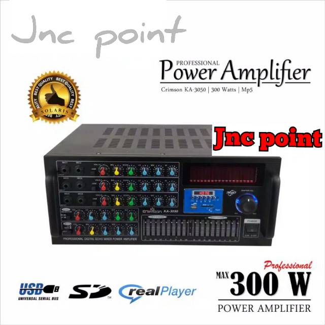 POWER AMPLIFIER BLUETOOTH EQUALIZER Mp5 300 Watts CRIMSON KA-3050