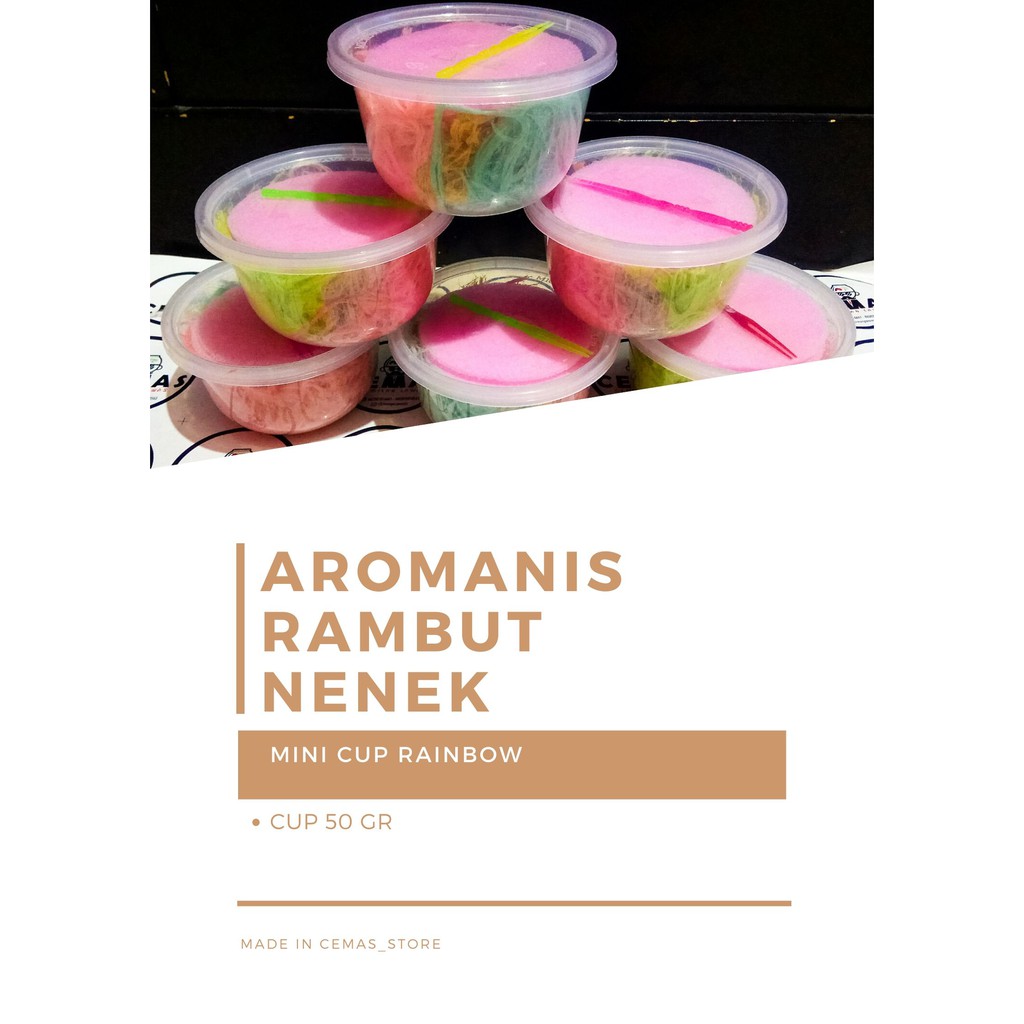 Arum manis Rambut Nenek Pelangi Cup Mini 50 gr / Arbanat / Jajanan Jadul Murah