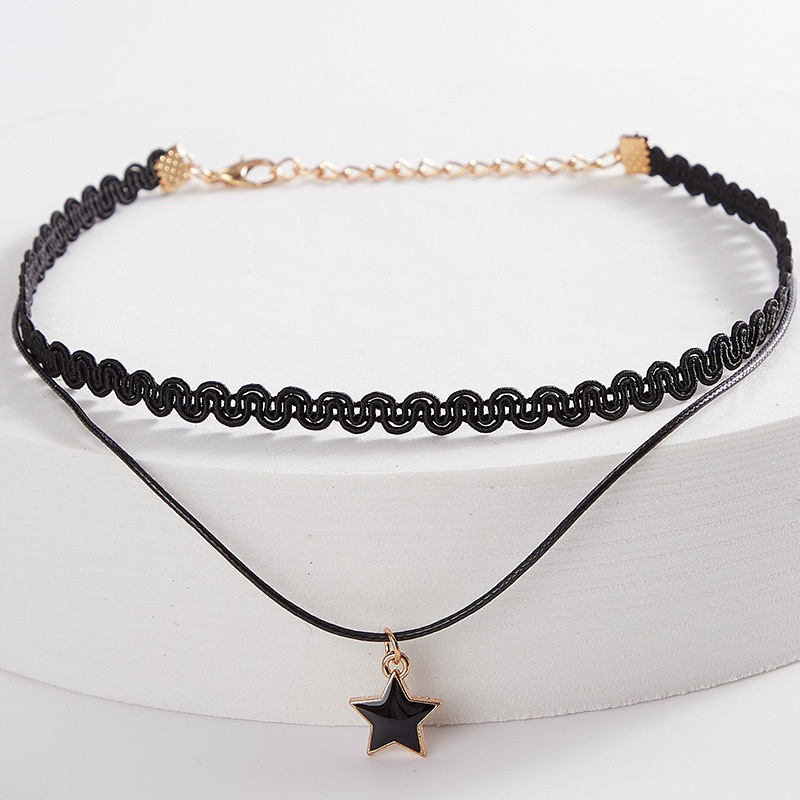 Kalung Choker Bahan Kulit Warna Hitam Gaya Gothic Vintage Untuk Wanita