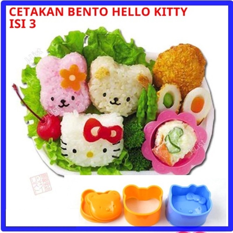 Cetakan Nasi Bento 3 in 1 Karakter - Rice Mold