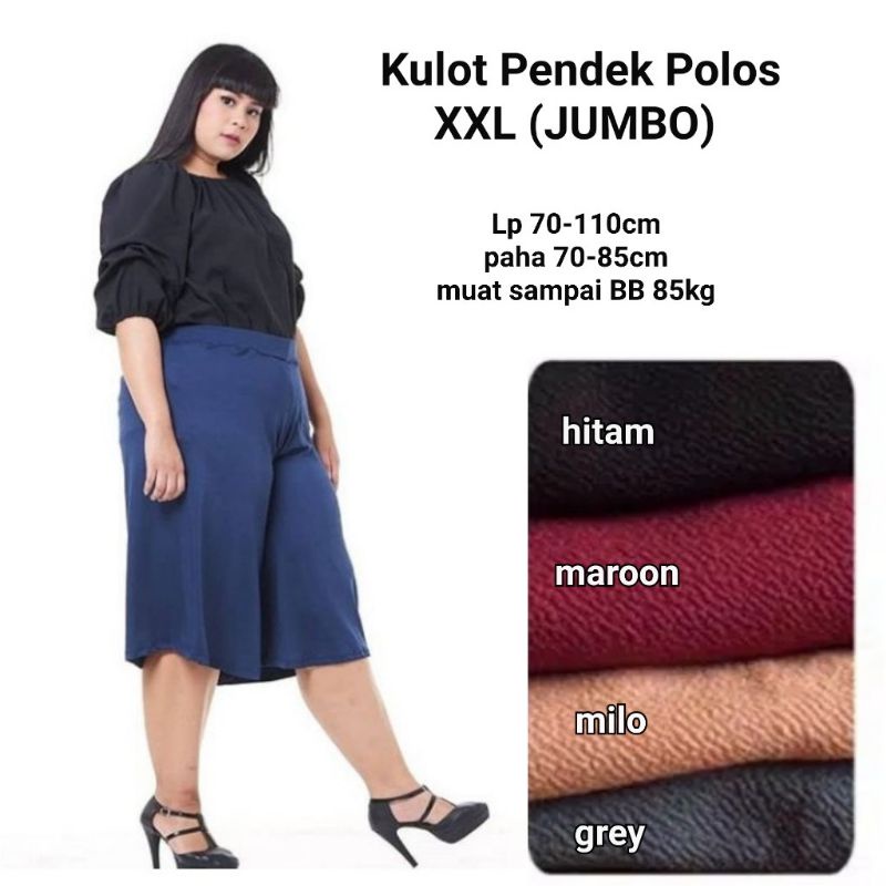 Nahima Celana pendek ibu kulot kolor wanita Jumbo besar big allsize fit XXL XXXL harian santai murah