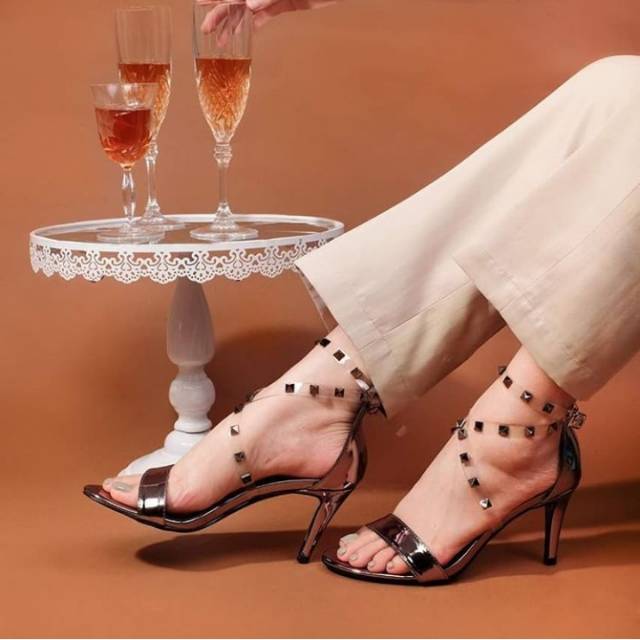 Sepatu Hak Wanita Surin Shoes Kylie Silver Gold Sepatu Kondangan Kantor Kerja Heels wedding shoes