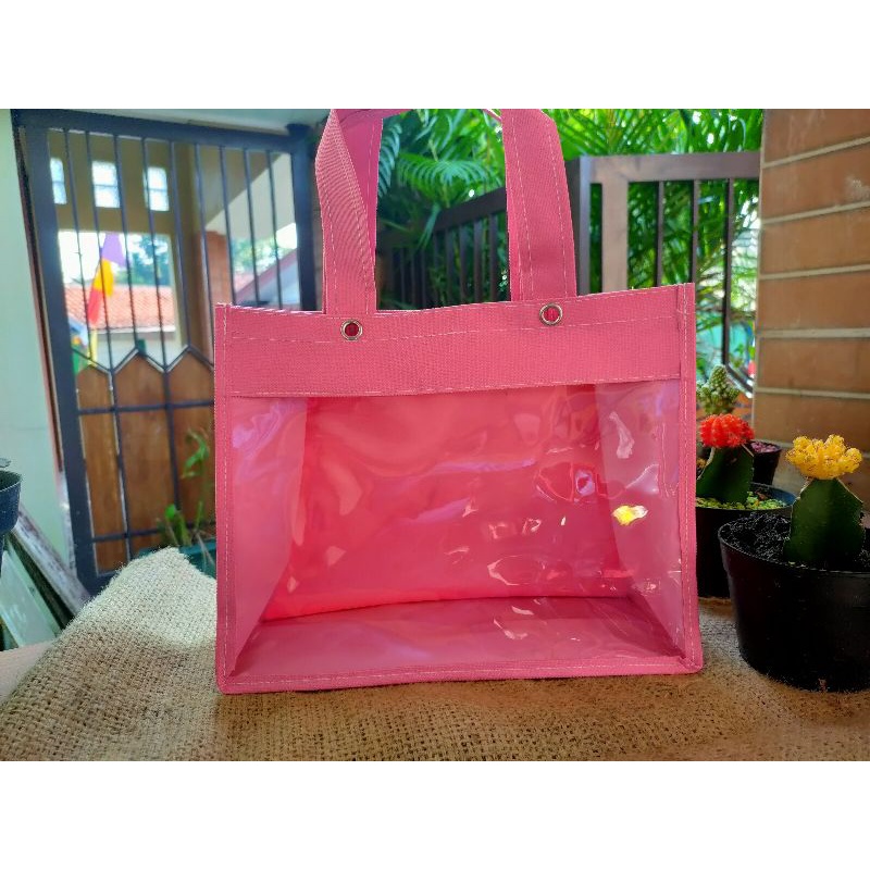 Tas mika tebal size 25*20*10 cm tas mika warna plus mata ayam model terbaru