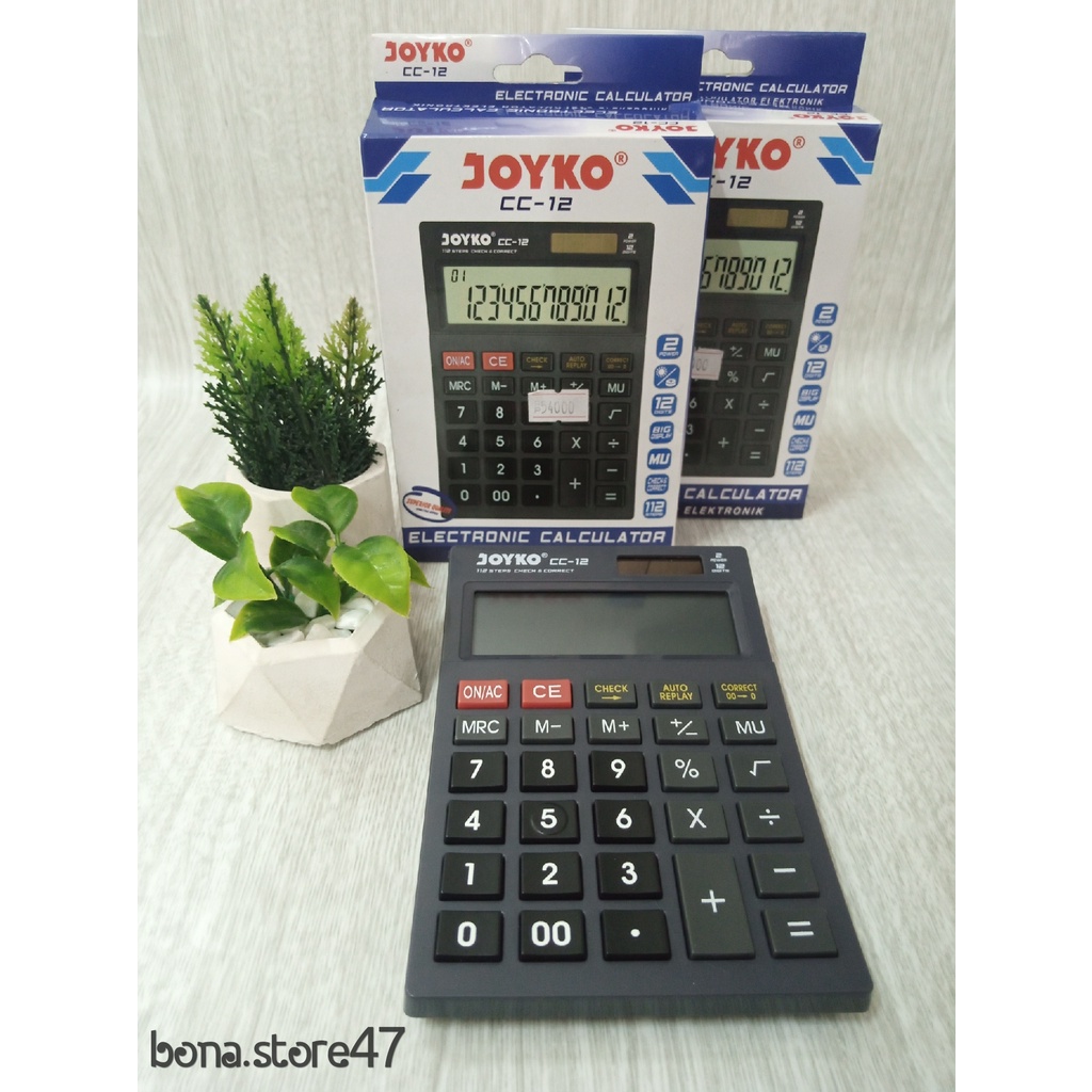 

KALKULATOR JOYKO CC-12 || KALKULATOR DAGANG || ALAT HITUNG || 12 DIGIT (CHECK AND CORRECT) || ELECTRONIC CALCULATOR ||