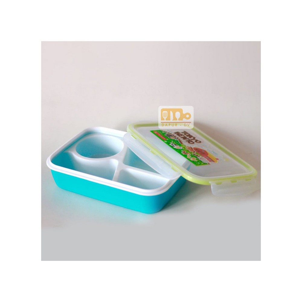 Lunch Box Bento Box Plastik 4 Sekat Premium - Warna