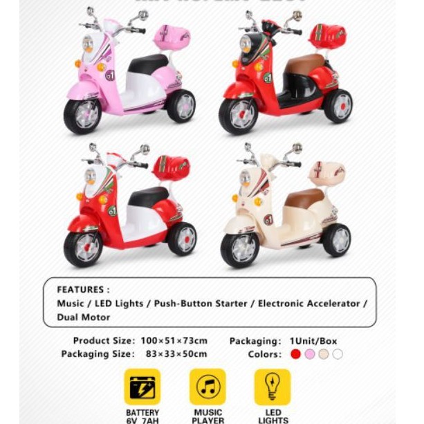 Mainan anak Motor aki anak Snoopy 2 dinamo Besar