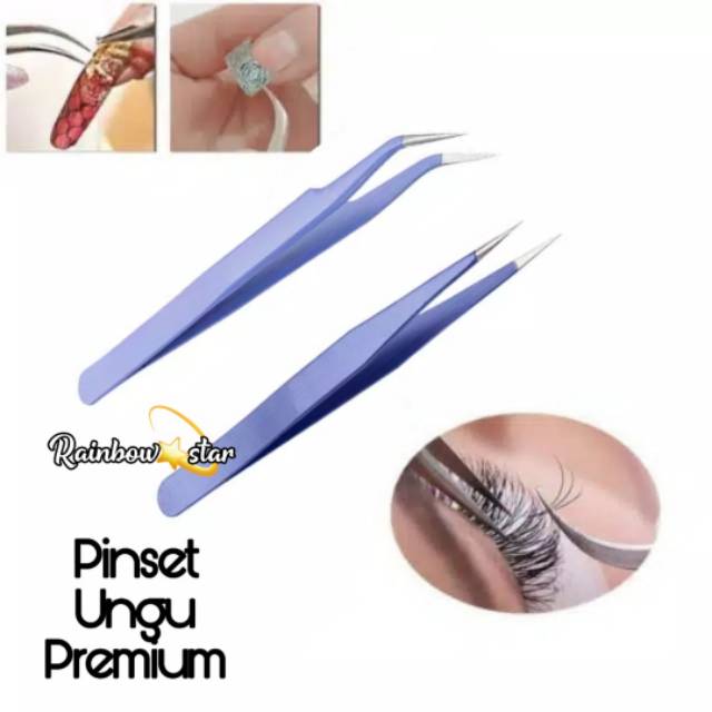 Pinset Warna Premium / Pinset Ekstensi Bulu Mata  / Tweezer Eyelash Extension