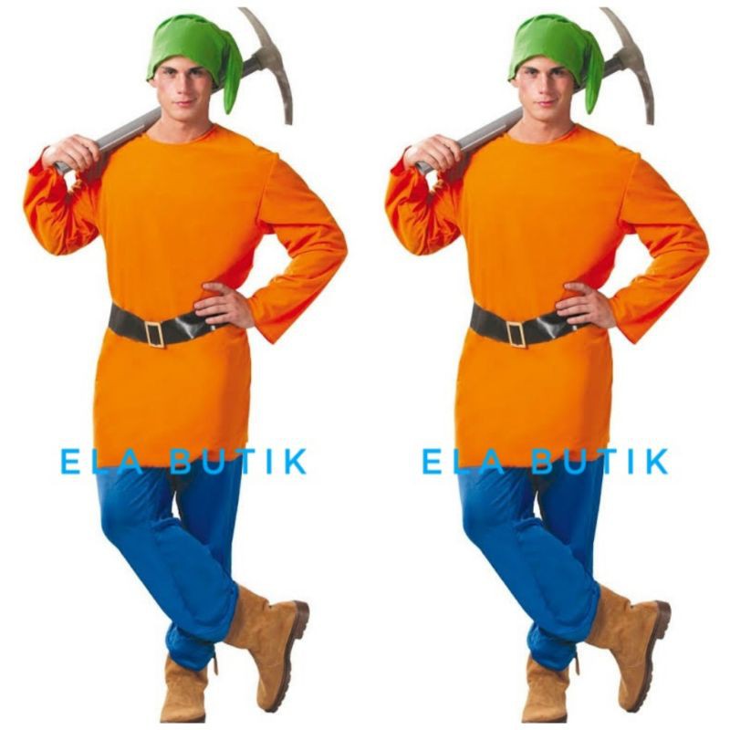 kostum kurcaci-dwarves-kostum natal-dewasa-halloween-snow white