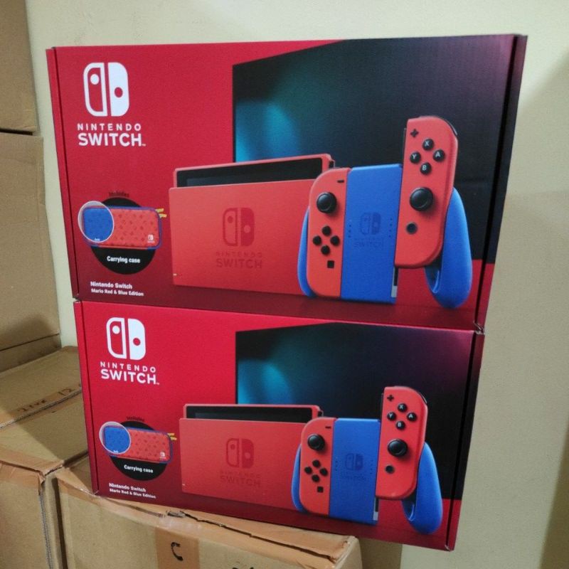 Nintendo Switch New Console Mario Red &amp; Blue Generation 2 V2 HAC-001(-01)