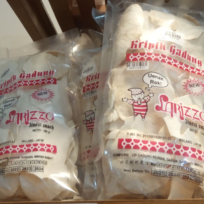 

KERIPIK KRIPIK GADUNG LARIZZO 150 Gram