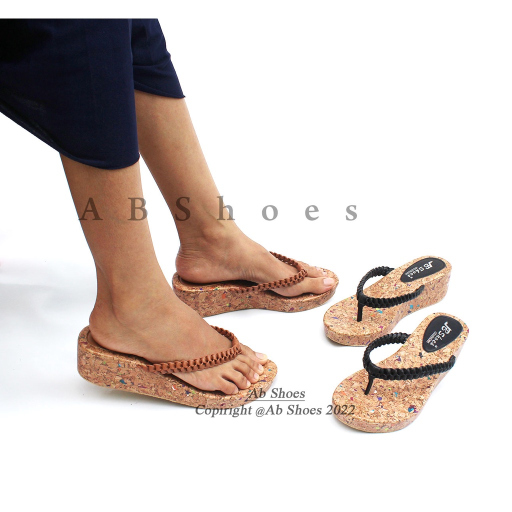 sandal Wedges wanita 5 cm  wedges sandal terbaru Jepi Kepang