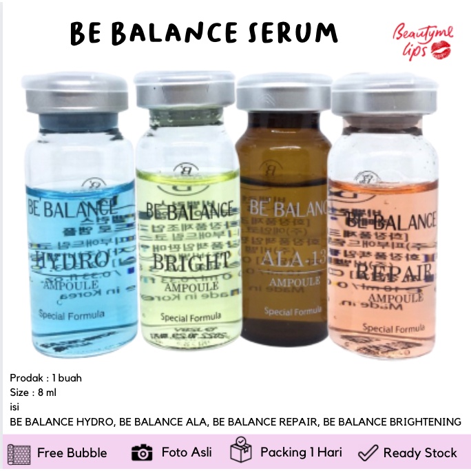 Be Balance Serum Repair ALA HYDRO / BRIGHT Ecer Per Botol / PER BOX READY STOCK HYDRO EXPIRED UNTUK LATIHAN