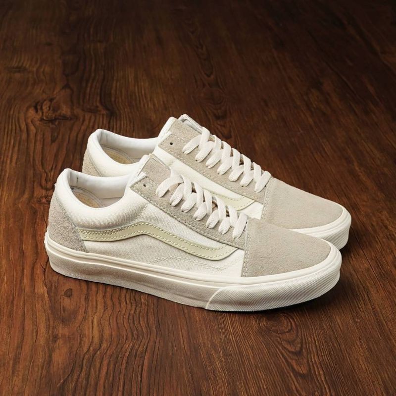 SEPATU KLASIK VANS OLD SKOOL OFF WHITE ICE GREY DT