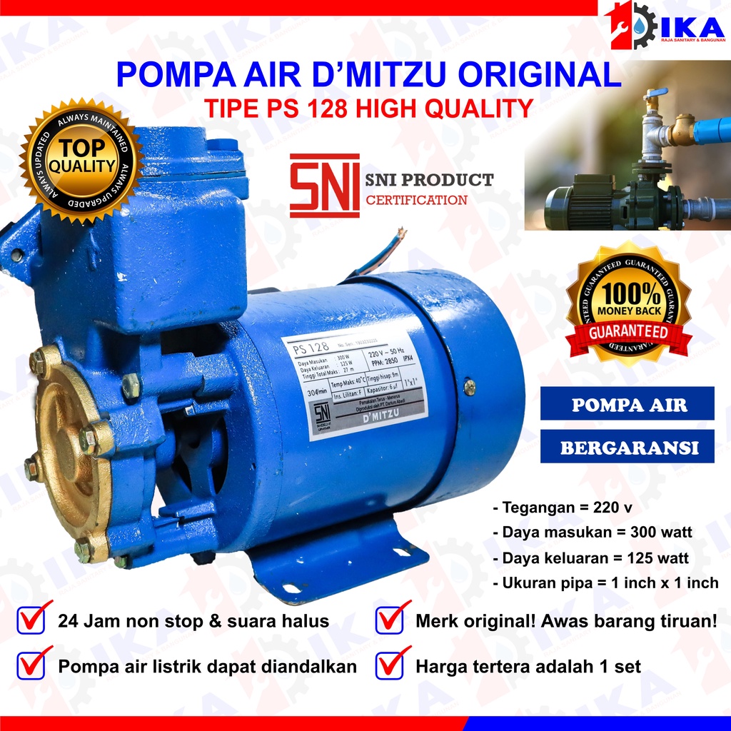 Pompa Air DMITZU PS 128 / Pompa Air Listrik D'MITZU / Mesin Pompa Air PS 128 D MITZU