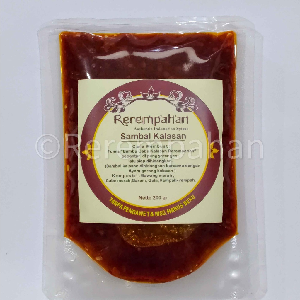 

Rerempahan SAMBAL KALASAN Bumbu Jadi Instan TANPA PENGAWET & MSG Siap Pakai