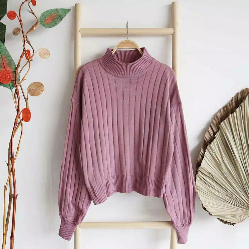 DISCON !!! JOVANCA RAJUT OVERSIZE / TURTLENECK KNITWEAR ARSYILLA PUFFY / RAJUT ATSAN WANITA (JLURBSA