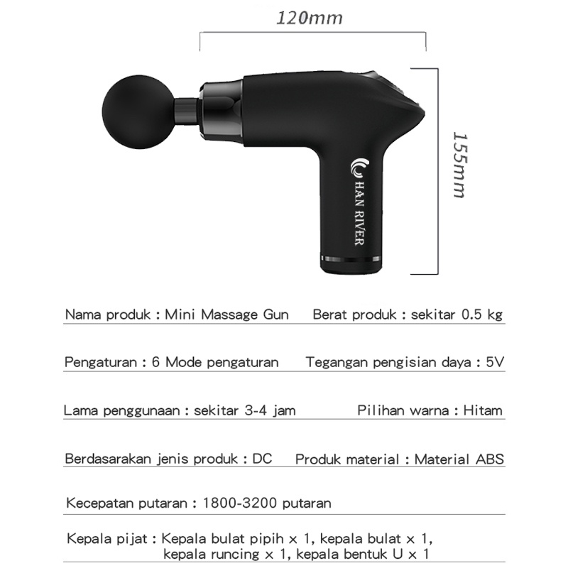 HAN RIVER Massage Gun Pijat Otot Dalam Untuk Bersantai Alat Pijat