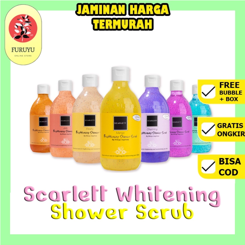 SCARLETT WHITENING SHOWER SCRUB SABUN MANDI SCARLETT SCARLET WHITENING SHOWER SCRUB ORI BPOM