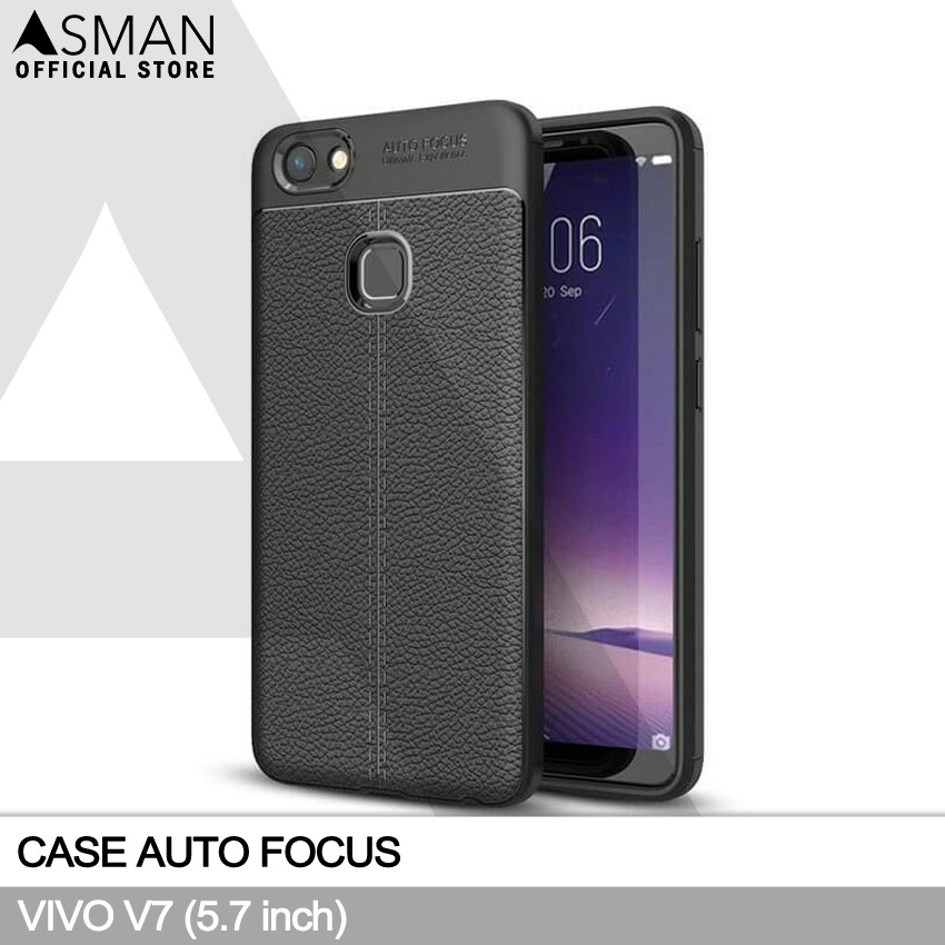 Auto Focus VIVO V7 (5.7&quot;) | Soft Case Leather Premium - Hitam